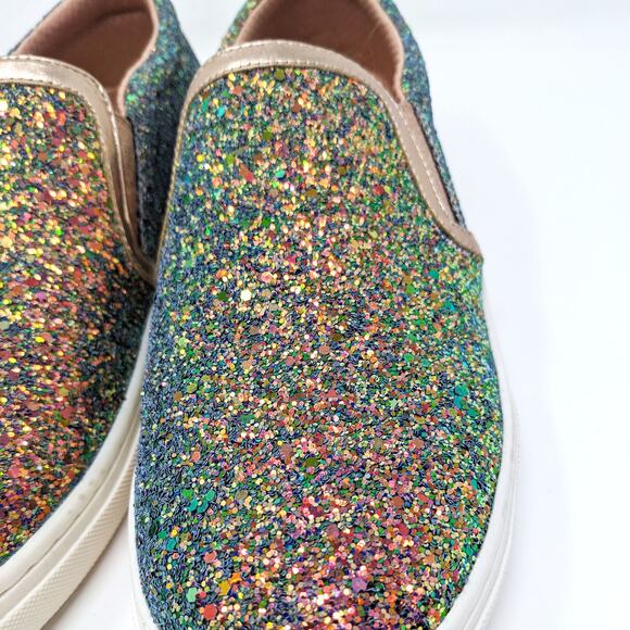 Skechers Womens 10 Shoes Goldie Sneakers Low Top Slip On Iridescent Glitter - Picture 3 of 11
